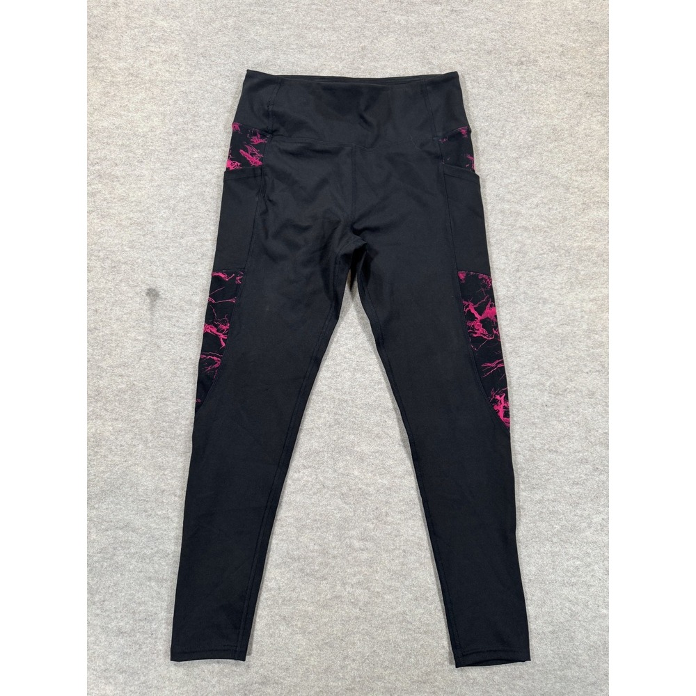 BSP Better Sports Performance Leggings Womens Large Black Pink Yoga Athletic